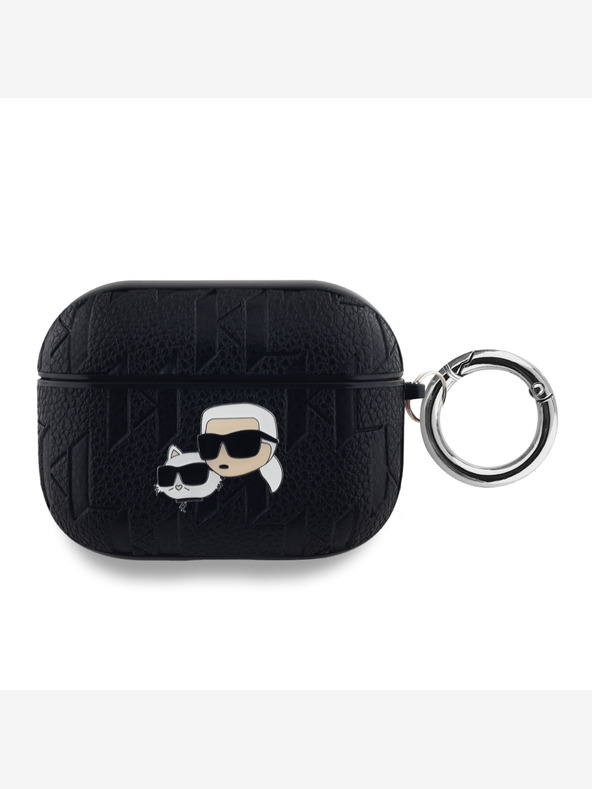 Karl Lagerfeld PU reljefna futrola Karl and Choupette Heads za AirPods Pro crna Karl Lagerfeld