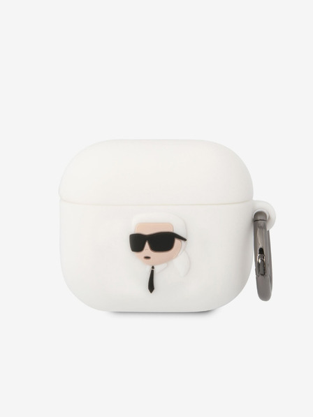 Karl Lagerfeld Karl Lagerfeld 3D Logo NFT Karl Head Silikonska maska ​​za Airpods 3 Bijela
