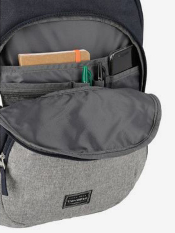 Travelite Tamnoplavi ruksak Travelite Basics Backpack Melange Navy/grey