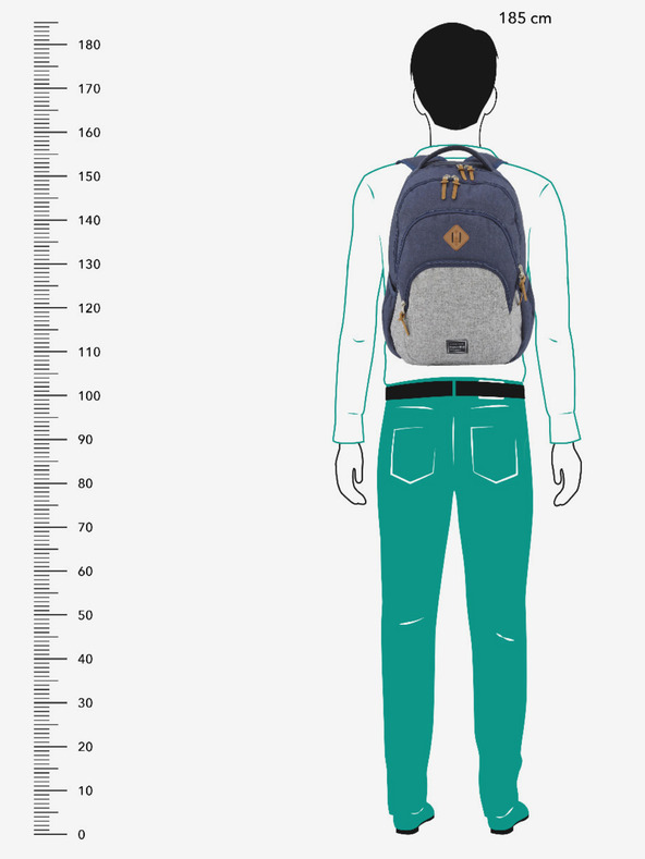 Travelite Tamnoplavi ruksak Travelite Basics Backpack Melange Navy/grey