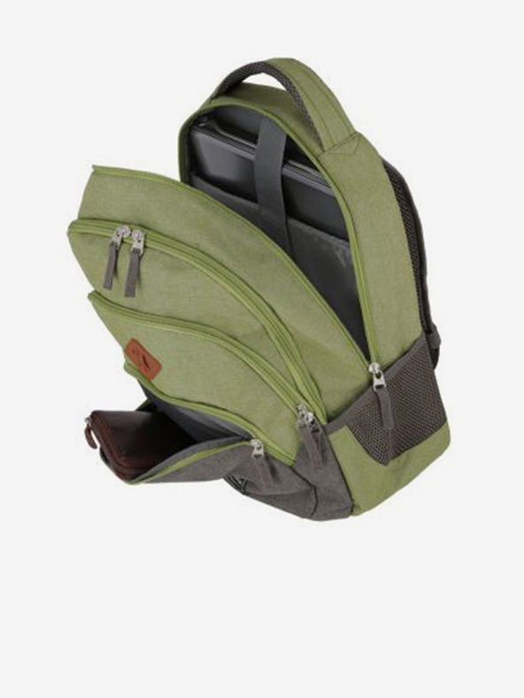 Travelite Zeleni ruksak Travelite Basics Backpack Melange Green/grey