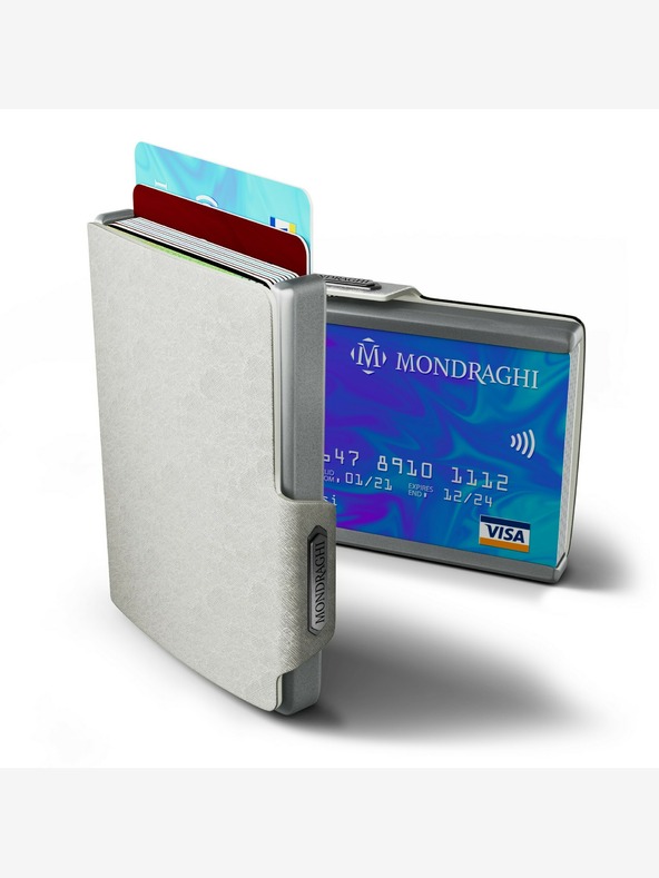 Mondraghi Mondraghi Saffiano srebrni kožni novčanik