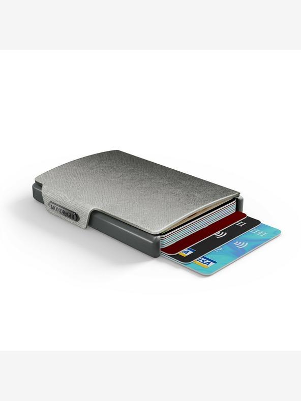 Mondraghi Mondraghi Saffiano srebrni kožni novčanik