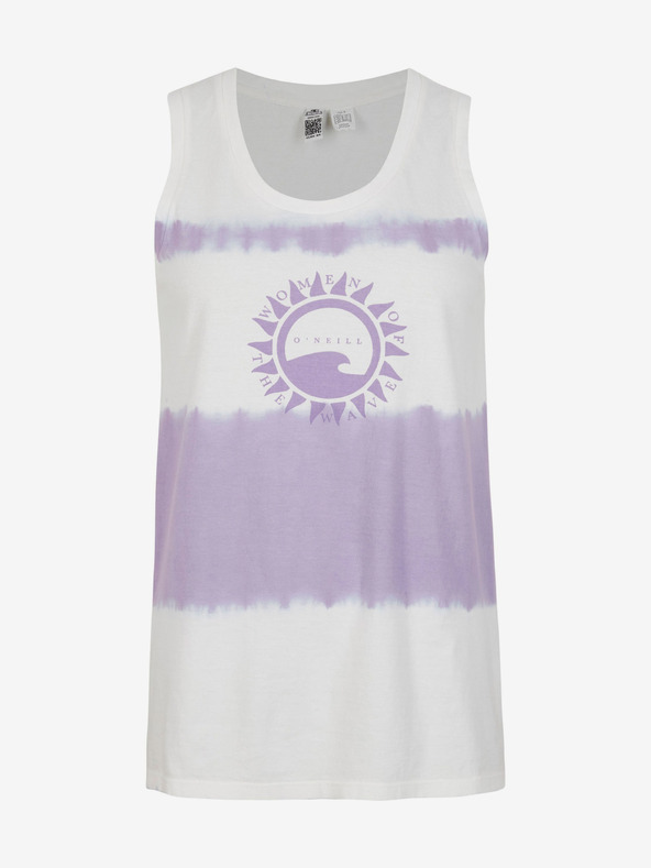 O'Neill Ljubičasto-bijela ženska majica bez rukava s uzorkom O'Neill WOW TANKTOP