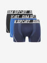 DIM Komplet od tri muške bokserice u crnoj i plavoj boji DIM SPORT MICROFIBRE BOXER 3x
