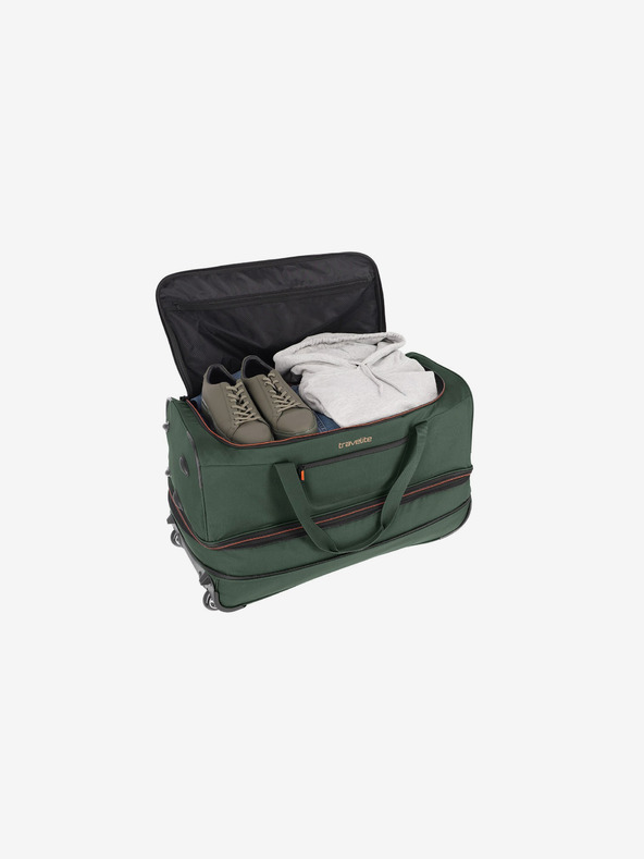Travelite Tamno zelena putna torba Travelite Basics Wheeled duffle L
