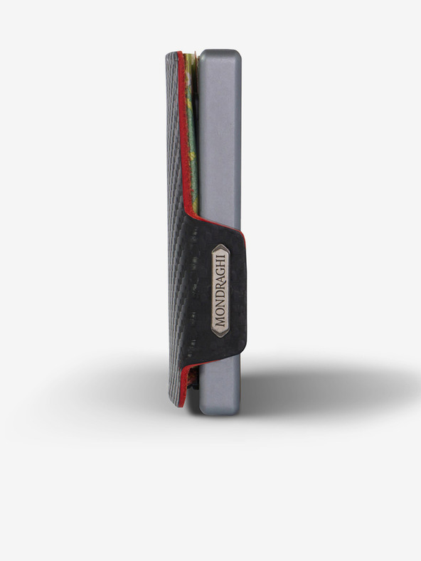 Mondraghi Mondraghi Carbon Plus crni kožni novčanik s uzorkom