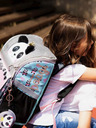 BAAGL  Siva školska torba panda Baagl na patentni zatvarač