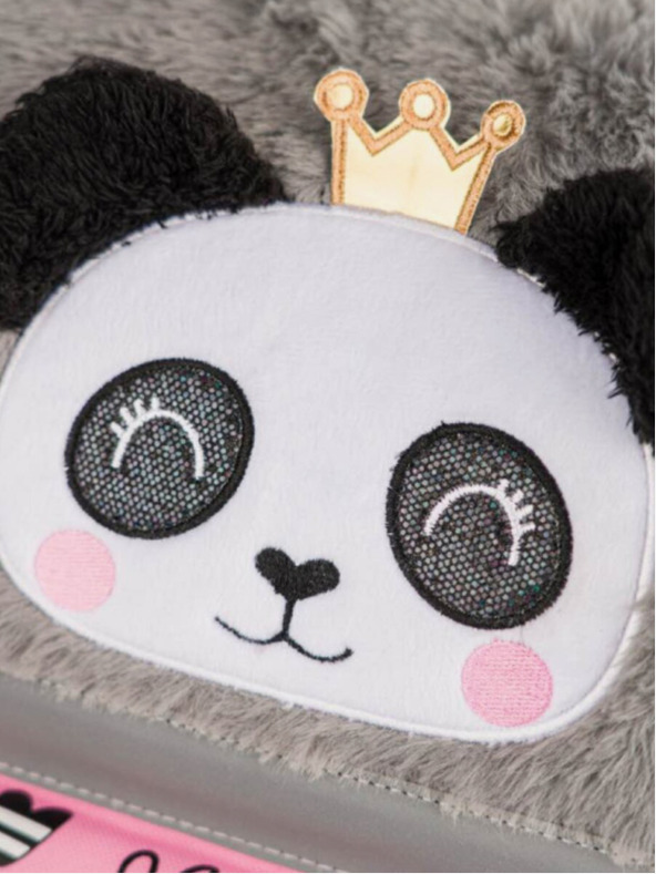 BAAGL  Siva školska torba panda Baagl na patentni zatvarač