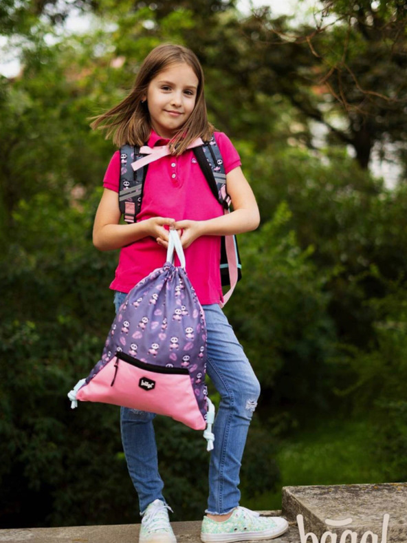 BAAGL  Sivi set 3 brze pande: aktovka, pernica, Baagl torba