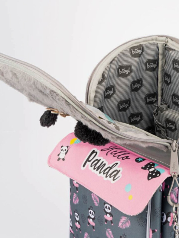 BAAGL  Sivi set 3 brze pande: aktovka, pernica, Baagl torba