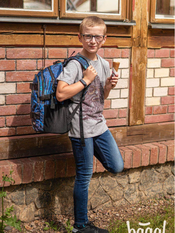 BAAGL  Plava konstrukcija skejta od 3 kompleta: ruksak, pernica, torba Baagl