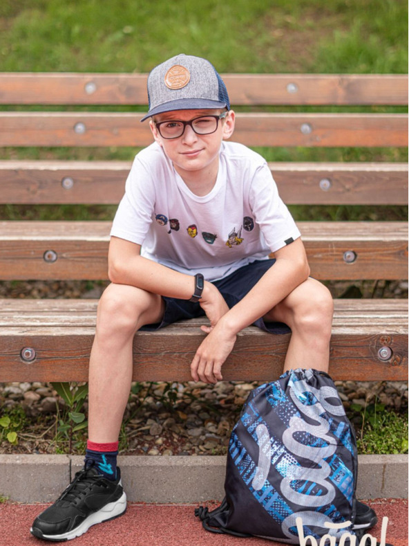 BAAGL  Plava konstrukcija skejta od 3 kompleta: ruksak, pernica, torba Baagl