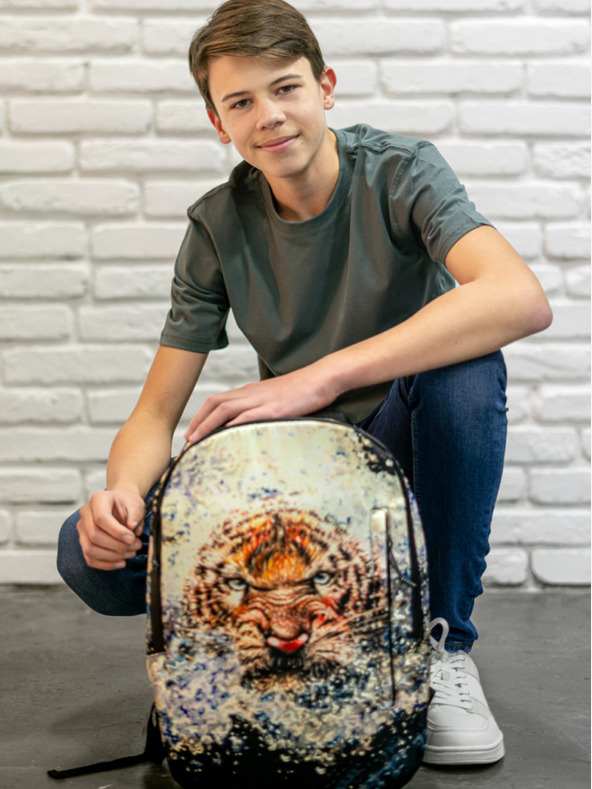 BAAGL  Crno-bež ruksak Baagl eARTh - Tygr by Lukero