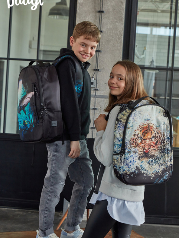 BAAGL  Crno-bež ruksak Baagl eARTh - Tygr by Lukero