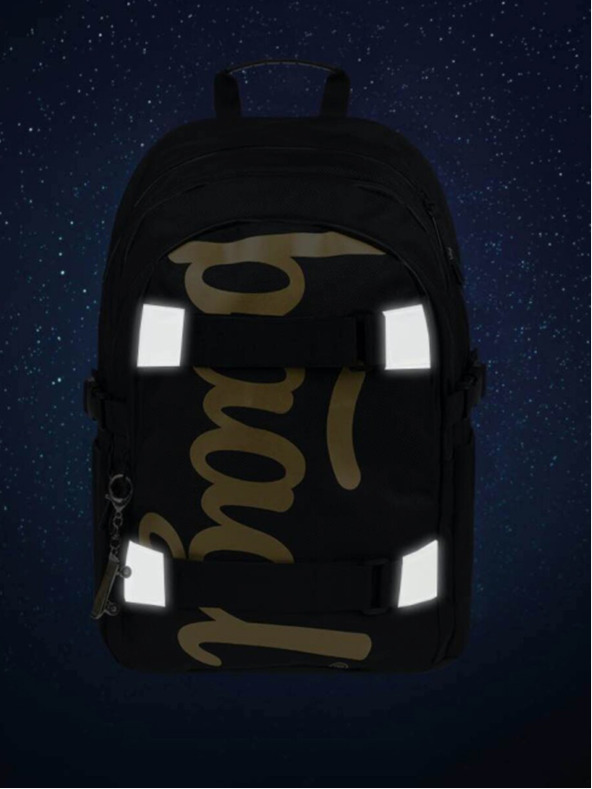 BAAGL  Crni školski set - ruksak, pernica i torba Baagl Skate Gold