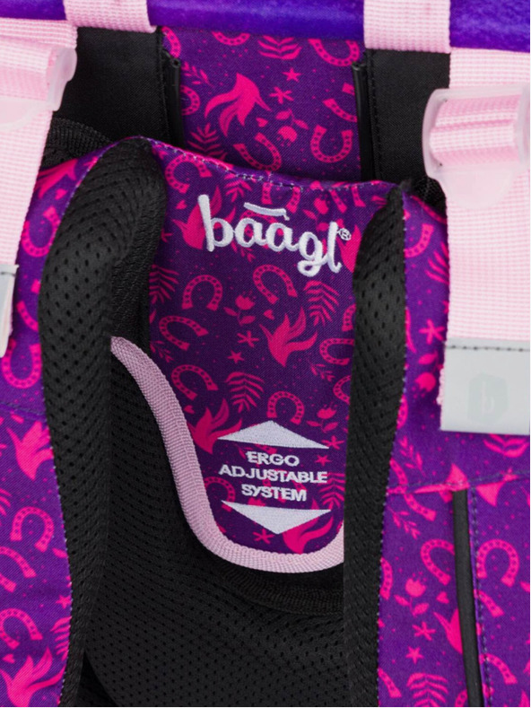 BAAGL  Ergo ljubičasti školski set - aktovka, pernica, torba Baagl Horse