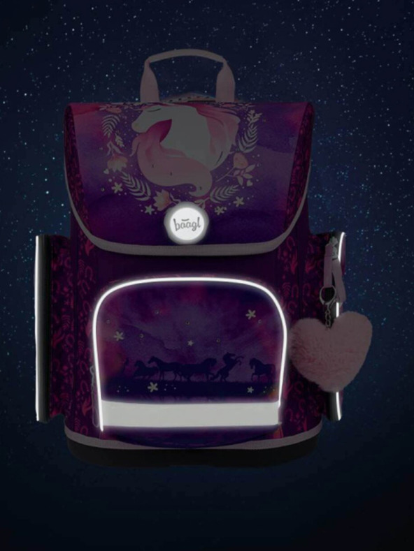 BAAGL  Ergo ljubičasti školski set - aktovka, pernica, torba Baagl Horse