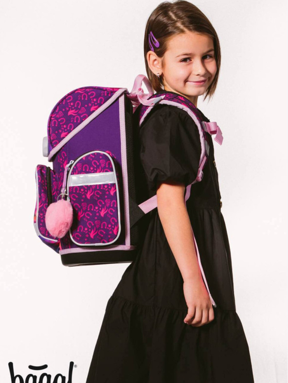 BAAGL  Ergo ljubičasti školski set - aktovka, pernica, torba Baagl Horse