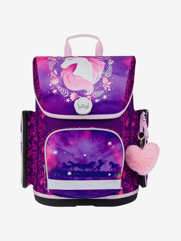 BAAGL  Ergo ljubičasti školski set - aktovka, pernica, torba Baagl Horse