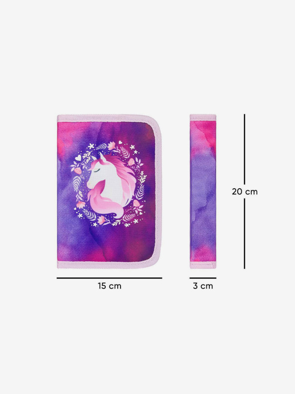 BAAGL  Ergo ljubičasti školski set - aktovka, pernica, torba Baagl Horse