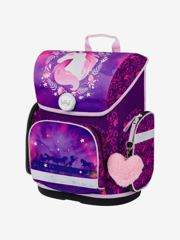 BAAGL  Ergo ljubičasti školski set - aktovka, pernica, torba Baagl Horse