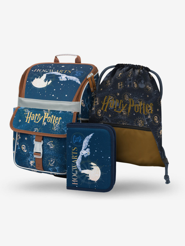 BAAGL  Ljubičasti školski set - aktovka, pernica, torba Baagl Zippy Harry Potter Hogwarts