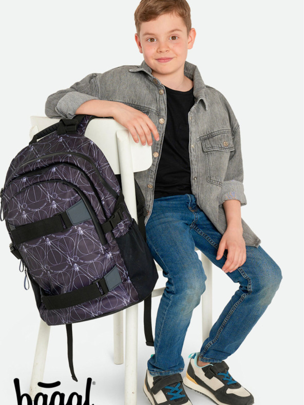 BAAGL  Crni školski set - ruksak, etui, torba Baagl Skate Harry Potter Deathly Hallows