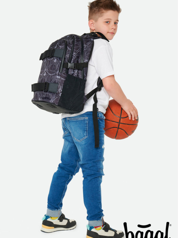 BAAGL  Crni školski set - ruksak, etui, torba Baagl Skate Harry Potter Deathly Hallows