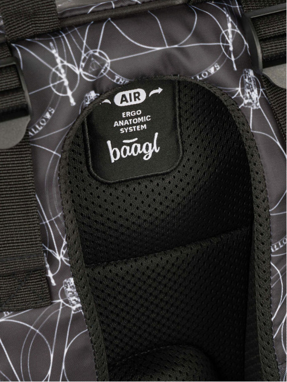 BAAGL  Crni školski set - ruksak, etui, torba Baagl Skate Harry Potter Deathly Hallows