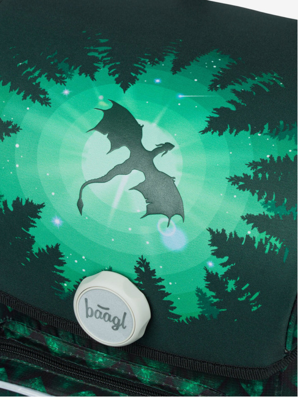 BAAGL  Zelena školska torba Ergo Baagl Drak