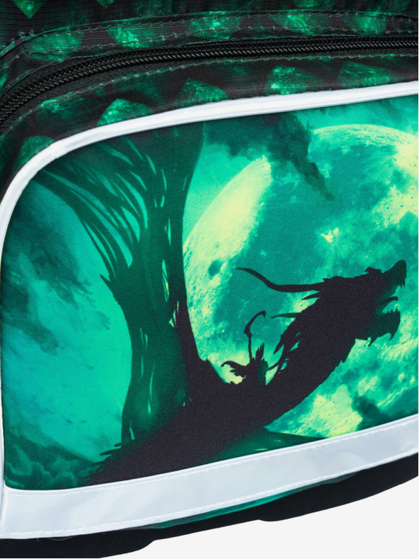 BAAGL  Zelena školska torba Ergo Baagl Drak