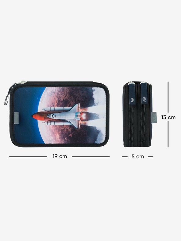 BAAGL  Plavi školski set - aktovka, pernica, torba Baagl Shelly Space Shuttle