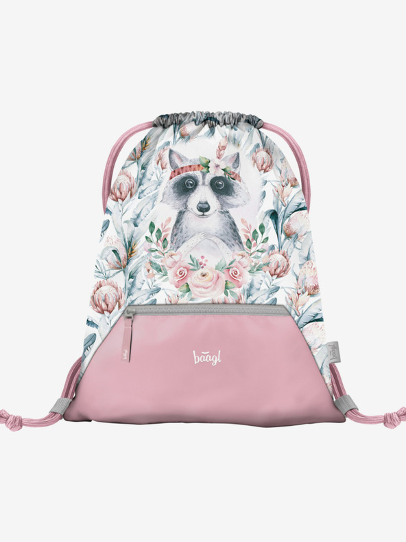 BAAGL  Bijeli školski set - aktovka, pernica, torba Baagl Shelly Raccoon