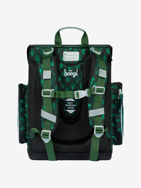 BAAGL  Zeleni školski set Ergo - aktovka, pernica, torba Baagl Drak