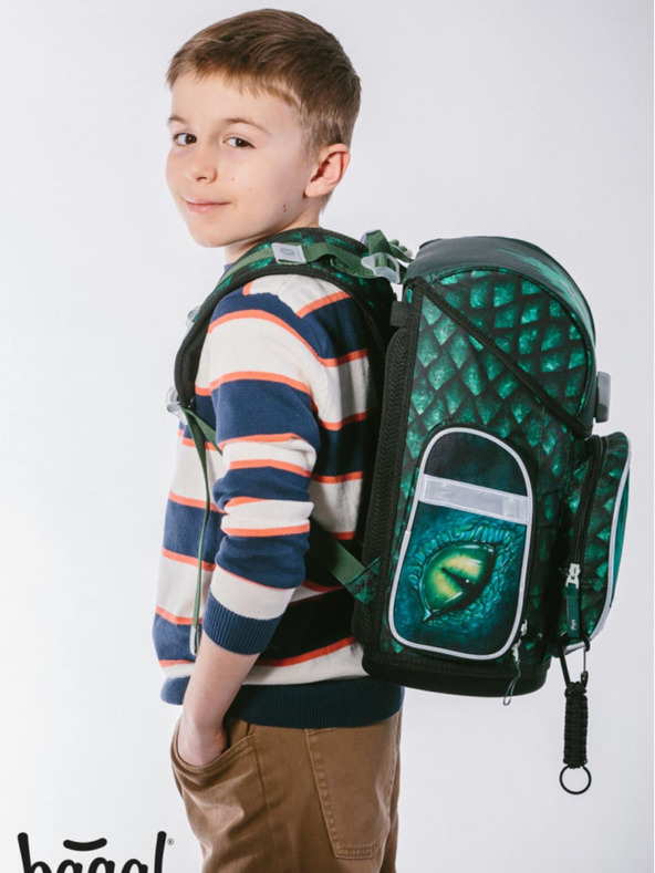 BAAGL  Zeleni školski set Ergo - aktovka, pernica, torba Baagl Drak