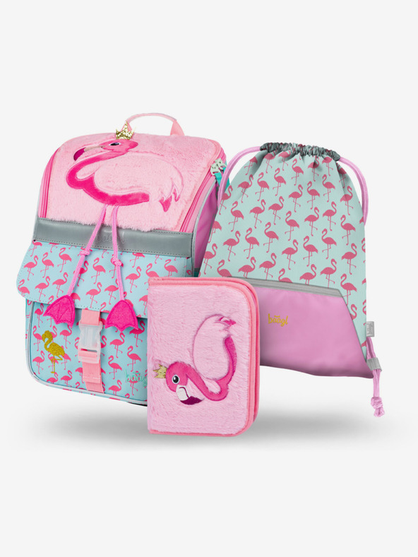 BAAGL  Zippy roza školski set - aktovka, pernica, torba Baagl Flamingo