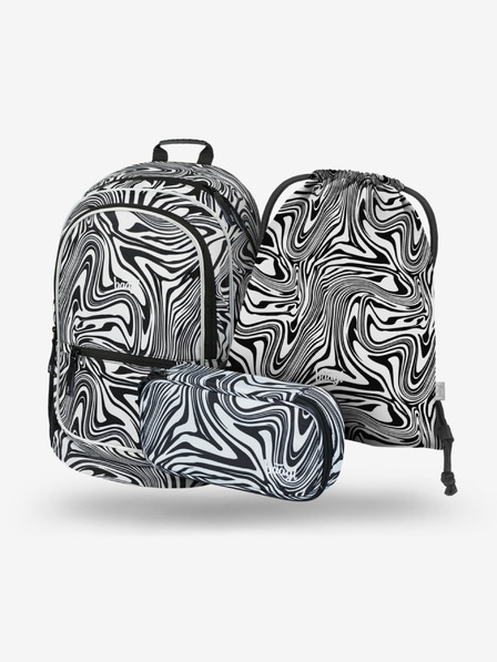 BAAGL  Crni školski set - ruksak, pernica, torba Baagl Core Mixture