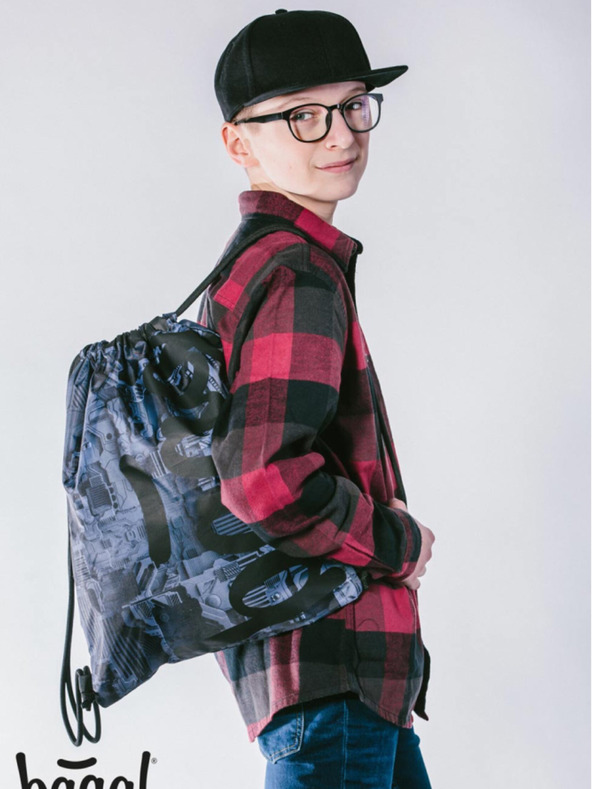 BAAGL  Sivi školski set - ruksak, pernica, torba Baagl Core Technic