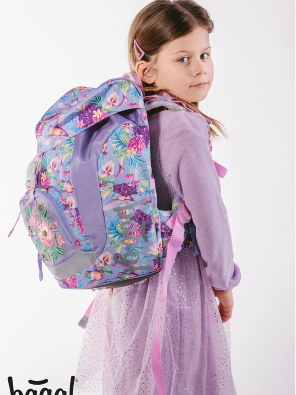 BAAGL  Ljubičasti prozračni školski ruksak Baagl Hummingbird