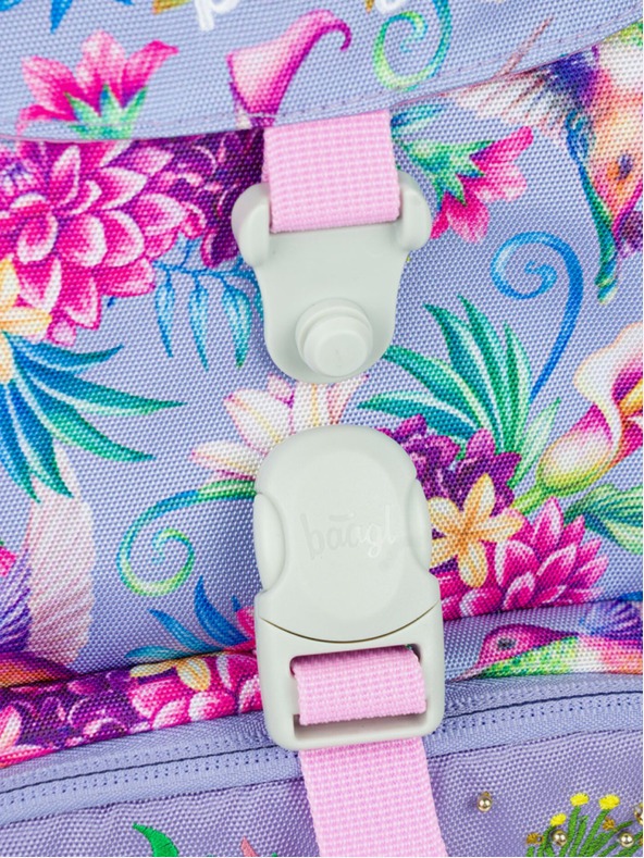 BAAGL  Ljubičasti prozračni školski ruksak Baagl Hummingbird