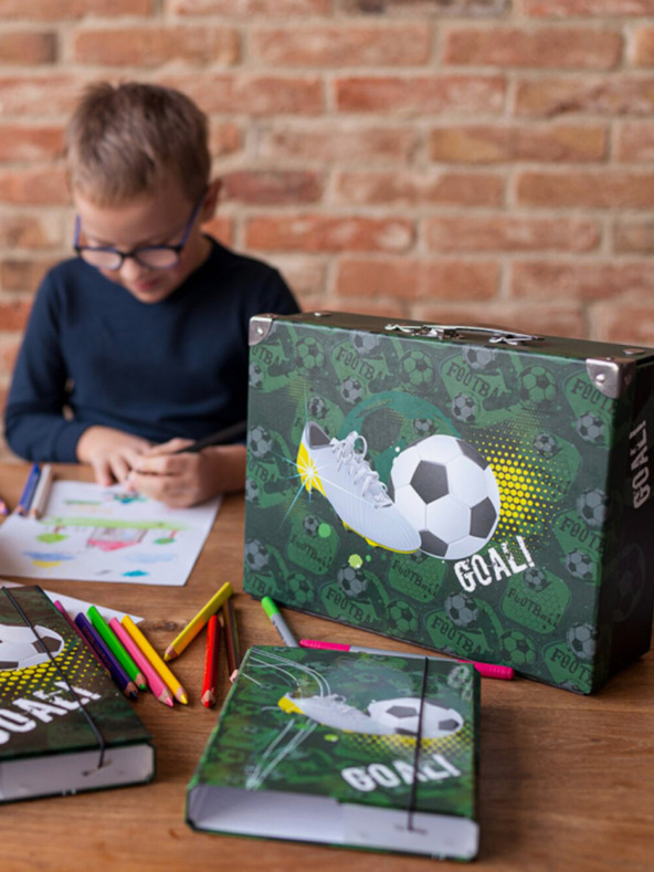 BAAGL  Zelena sklopiva školska torba s dodacima Baagl Football