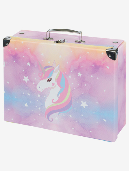 BAAGL  Ružičasta sklopiva školska torba s elementima Baagl Rainbow Unicorn
