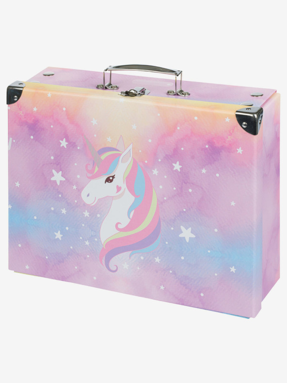 BAAGL  Ružičasta sklopiva školska torba s elementima Baagl Rainbow Unicorn