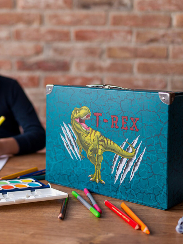 BAAGL  Zelena sklopiva školska torba s Baagl T-Rex dodacima