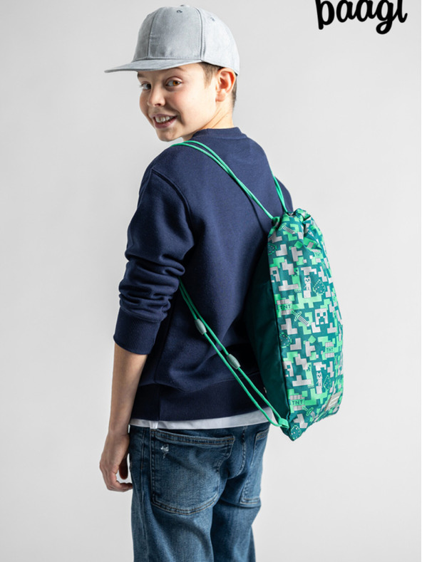 BAAGL  Baagl Minecraft Silver Creeper zelena torba