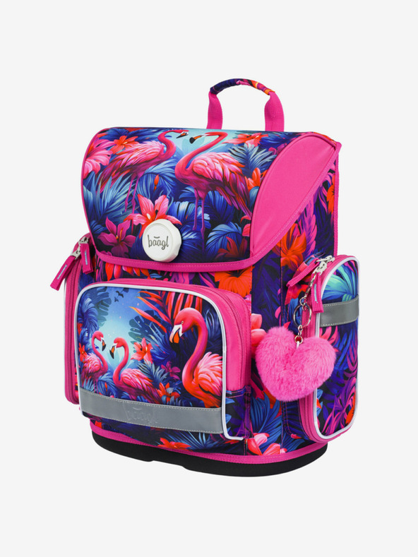 BAAGL  Ružičasta školska torba Ergo Baagl Flamingos