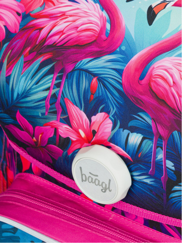 BAAGL  Ružičasta školska torba Ergo Baagl Flamingos