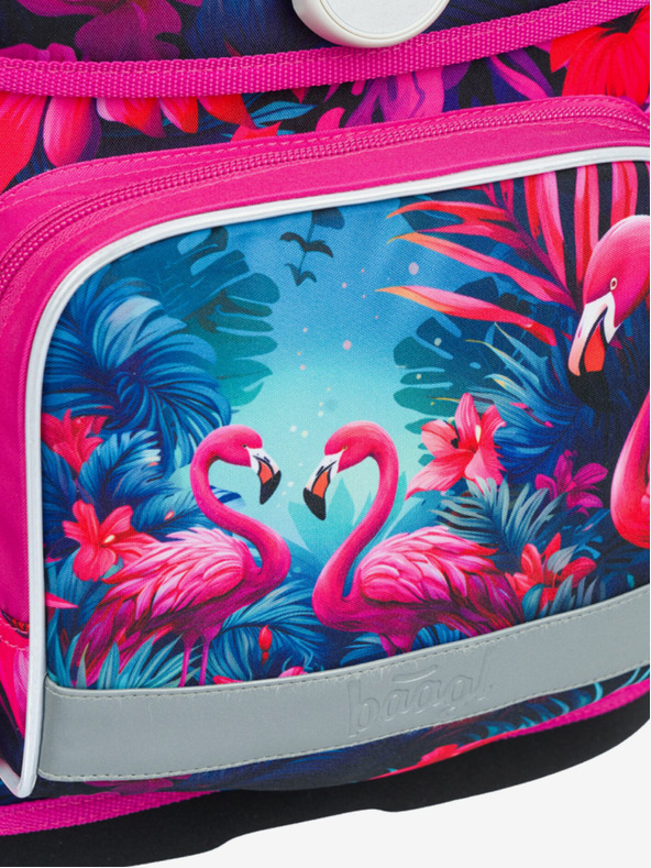 BAAGL  Ružičasta školska torba Ergo Baagl Flamingos