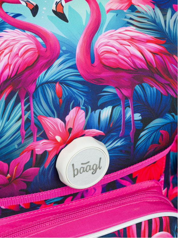BAAGL  Ružičasta školska torba Ergo Baagl Flamingos